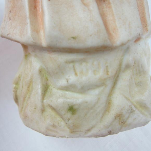 Antique German Porcelain Bisque Figures Sculptures Pair Boy & Girl Harvest - Picture 12 of 12